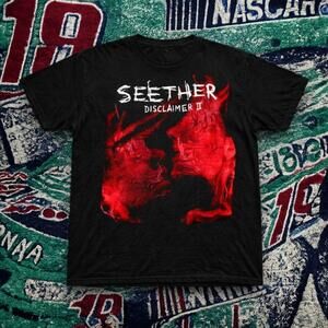 Seether Disclaimer Ii Red Graphic Tee Black Unisex